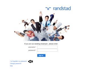 click on I have forgotten my password in randstad login page