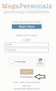 click on forgot password in mega personal portal