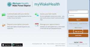click on sign up in mywakehealth patient portal