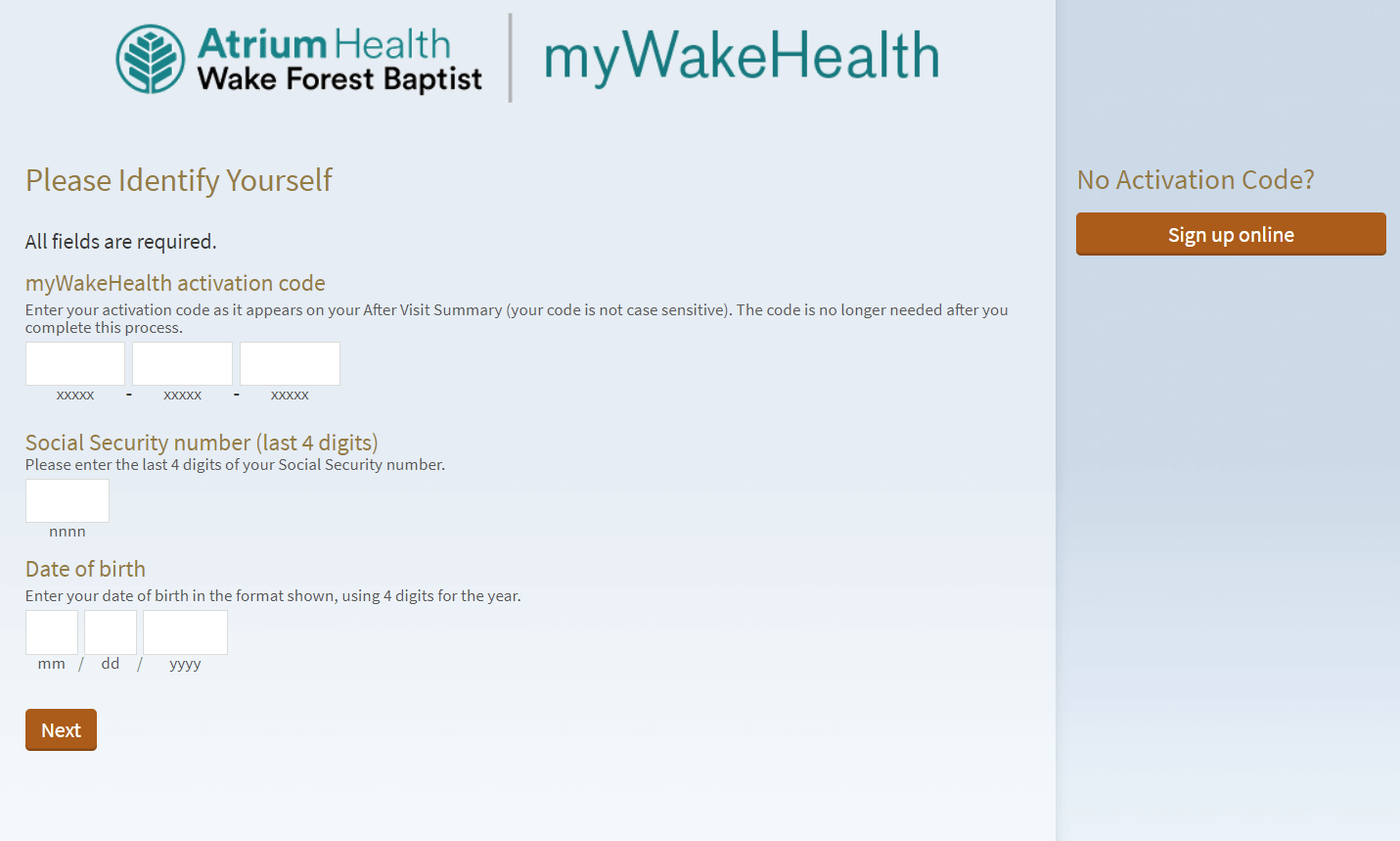 mywakehealth account registration
