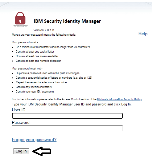 reset michaels employee sso login password