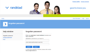 reset randstad workplace login password