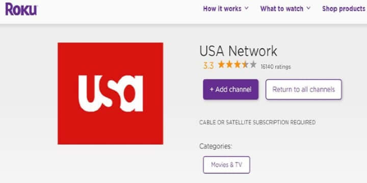 activate usa network on roku