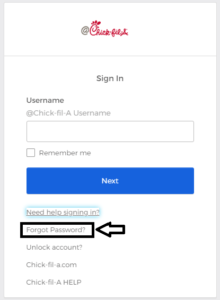 click on forgot password in cfahome portal