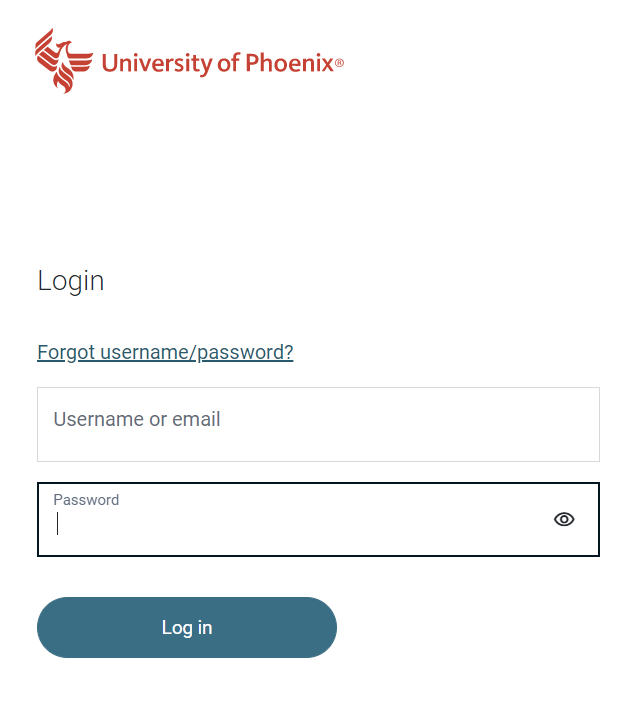 click on forgot username or password on university of phoenix login page
