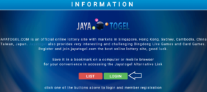 click on login in jayatogel portal