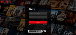 click on sign up now in netflix sign in page