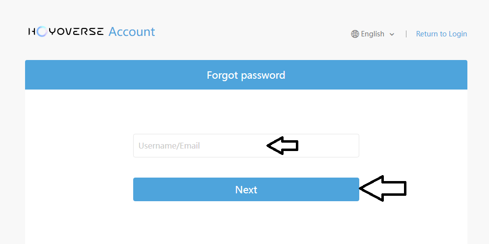 enter username and click on next to reset genshin account login password