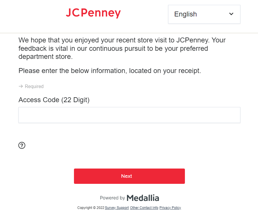 jcpenney store survey