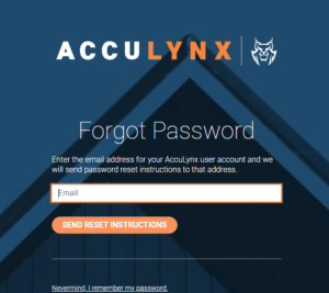 reset acculynx login password