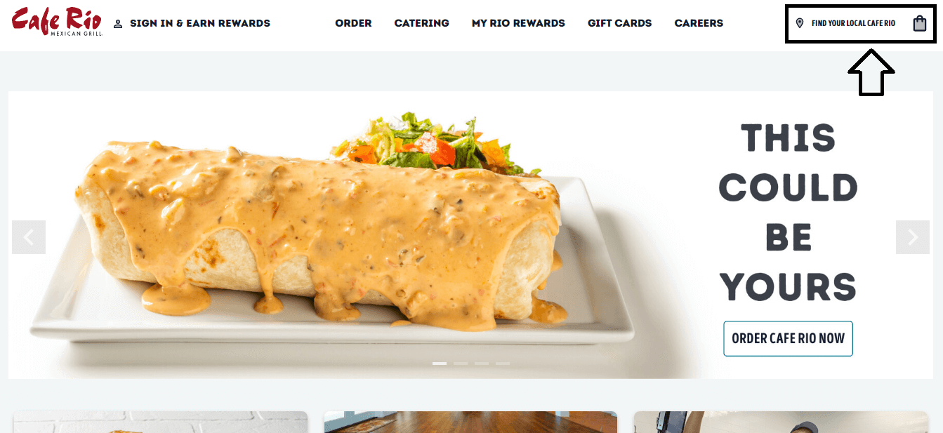 click on find your local cafe rio in official website