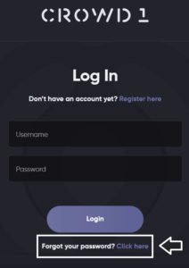 click on forgot your password in crowd1 login page