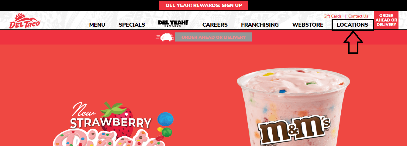 click on locations in deltaco website