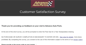 open advance auto parts survey website
