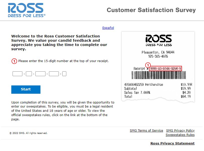 ross customer satisfaction survey